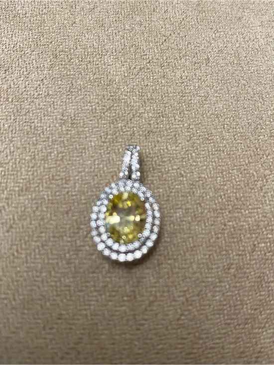 Lafonn Jewelry - LaFonn Canary Yellow Citrine & Simulated Diamonds Vermeil Pendant